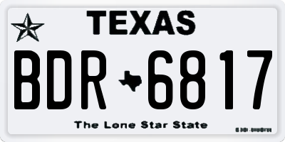 TX license plate BDR6817