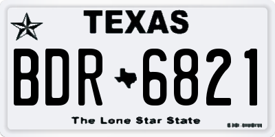 TX license plate BDR6821