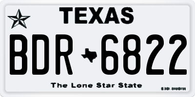 TX license plate BDR6822