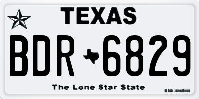 TX license plate BDR6829