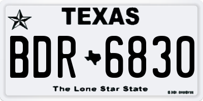 TX license plate BDR6830
