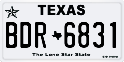 TX license plate BDR6831