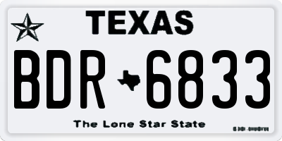TX license plate BDR6833
