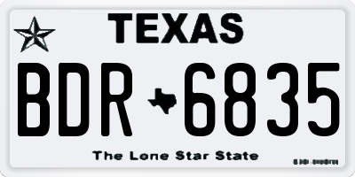 TX license plate BDR6835