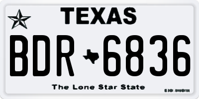 TX license plate BDR6836