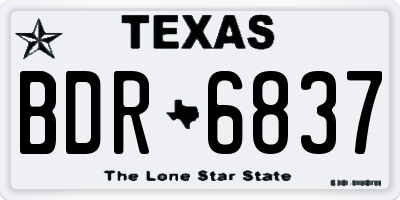 TX license plate BDR6837