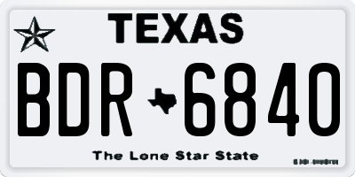 TX license plate BDR6840