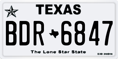 TX license plate BDR6847