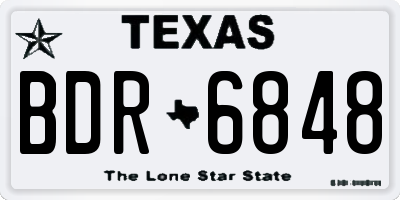 TX license plate BDR6848
