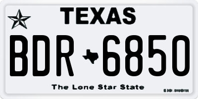 TX license plate BDR6850