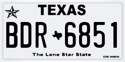 TX license plate BDR6851