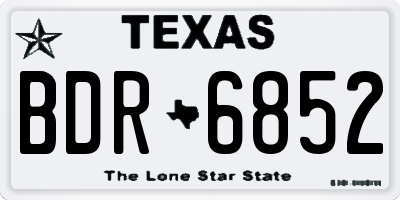 TX license plate BDR6852