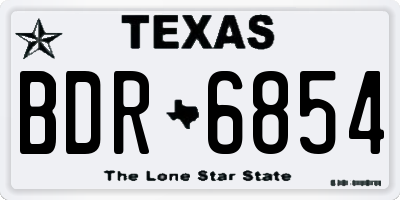 TX license plate BDR6854