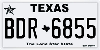 TX license plate BDR6855