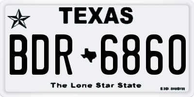 TX license plate BDR6860