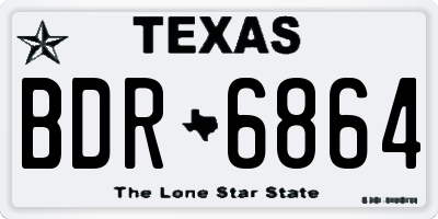 TX license plate BDR6864