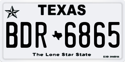 TX license plate BDR6865