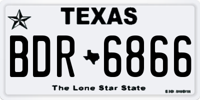 TX license plate BDR6866