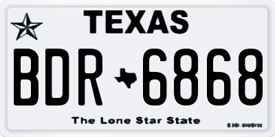 TX license plate BDR6868