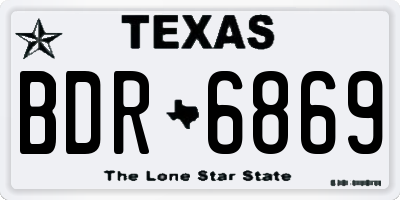 TX license plate BDR6869