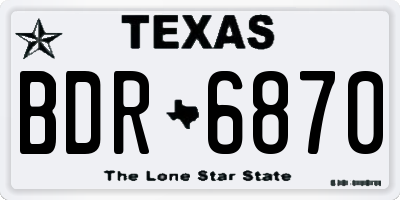TX license plate BDR6870