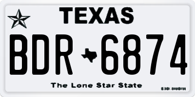 TX license plate BDR6874
