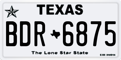 TX license plate BDR6875