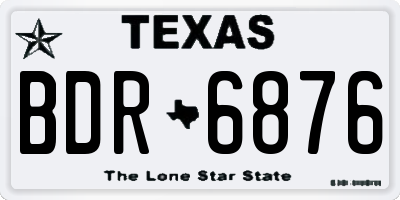 TX license plate BDR6876