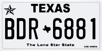 TX license plate BDR6881