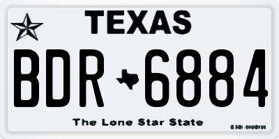 TX license plate BDR6884