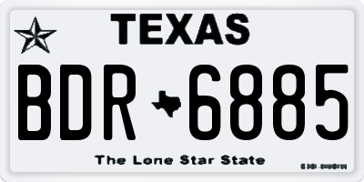 TX license plate BDR6885
