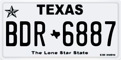 TX license plate BDR6887