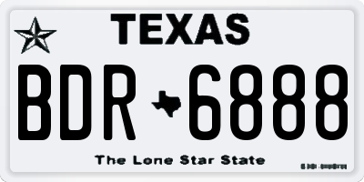 TX license plate BDR6888