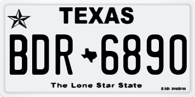 TX license plate BDR6890