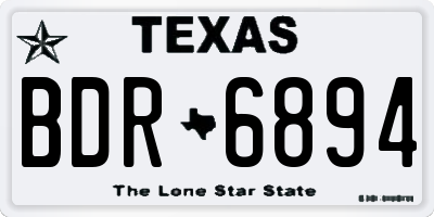 TX license plate BDR6894