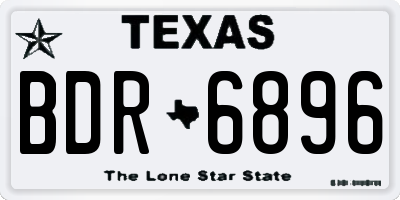 TX license plate BDR6896