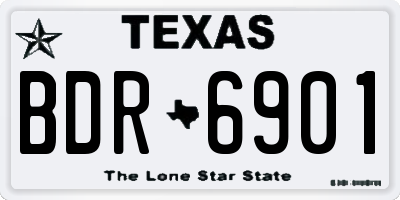 TX license plate BDR6901