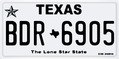 TX license plate BDR6905