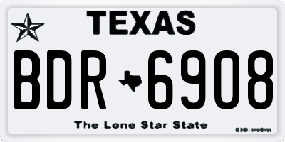 TX license plate BDR6908