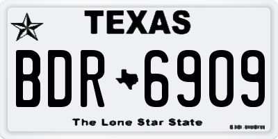 TX license plate BDR6909
