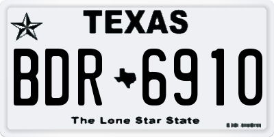 TX license plate BDR6910
