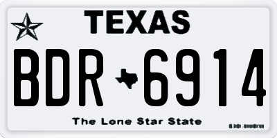 TX license plate BDR6914