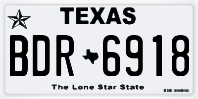 TX license plate BDR6918