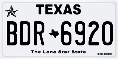 TX license plate BDR6920
