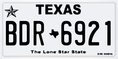 TX license plate BDR6921