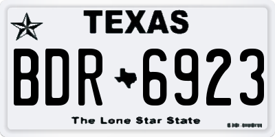 TX license plate BDR6923