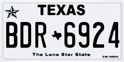 TX license plate BDR6924