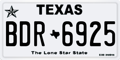TX license plate BDR6925