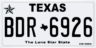 TX license plate BDR6926