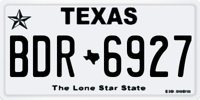 TX license plate BDR6927